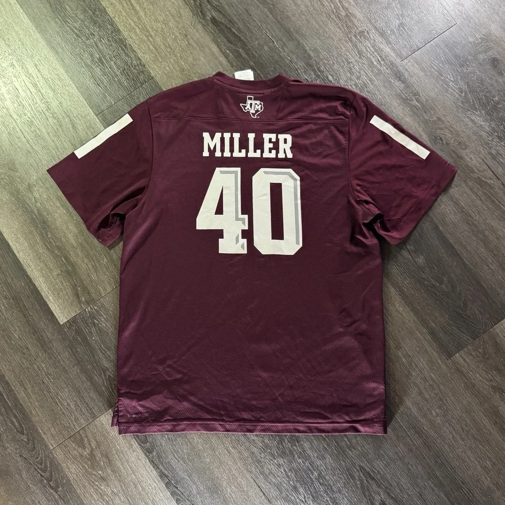 Adidas VON MILLER #40 Texas A&M Aggies Jersey Mens L